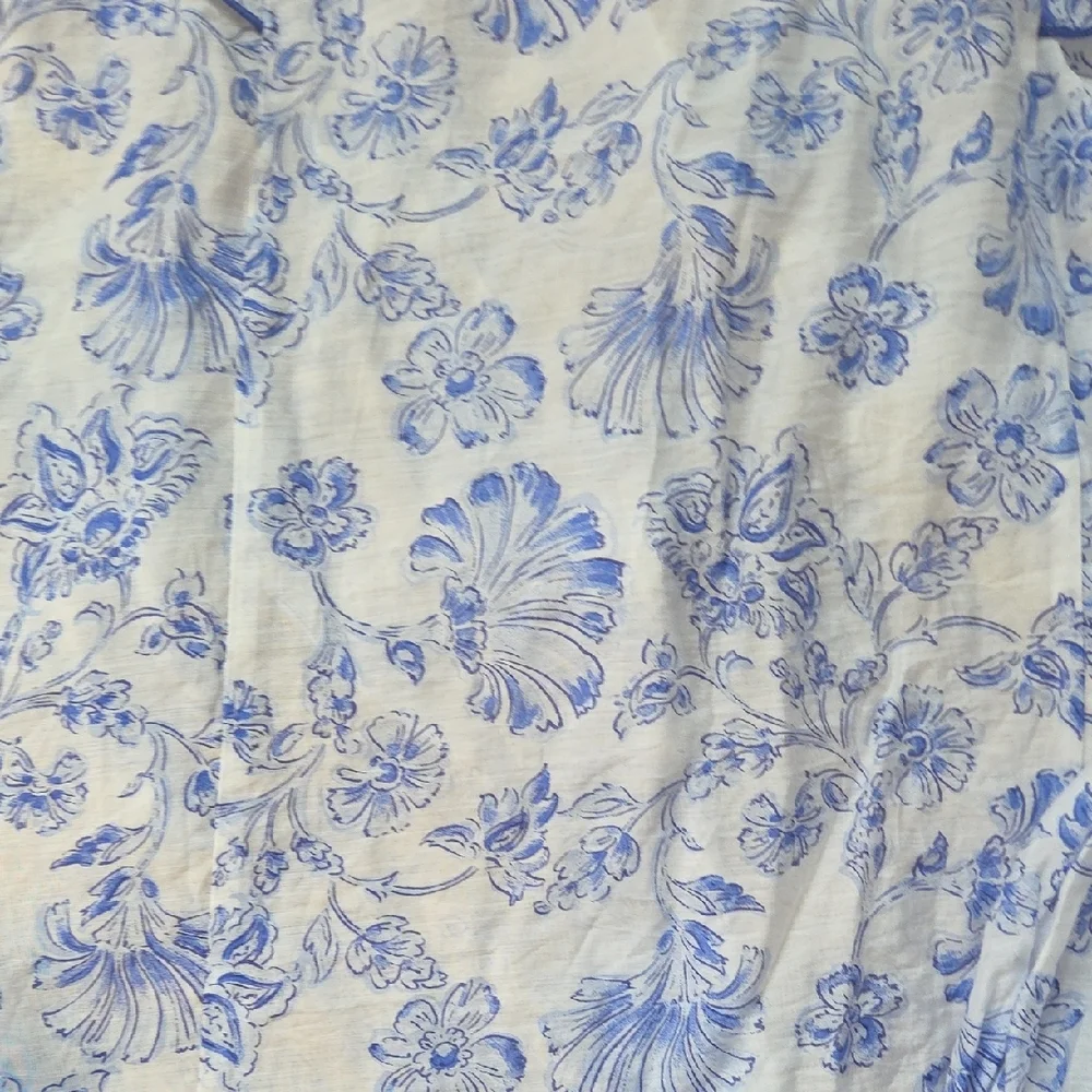Zara Blue and White Floral Blouse - Picture 9 of 12